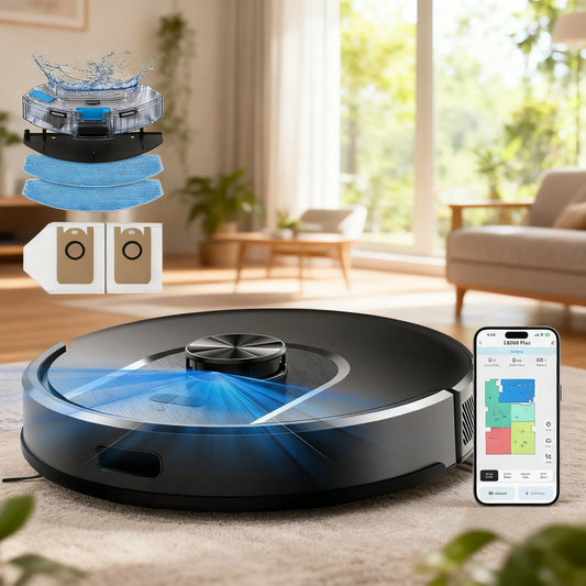 Smart Robot Vacuum Cleaner with 6000Pa Suction and Self-Empty Base